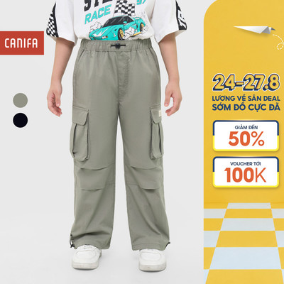 Quần khaki bé trai CANIFA ống rộng túi hộp cá tính 2BK25C001
