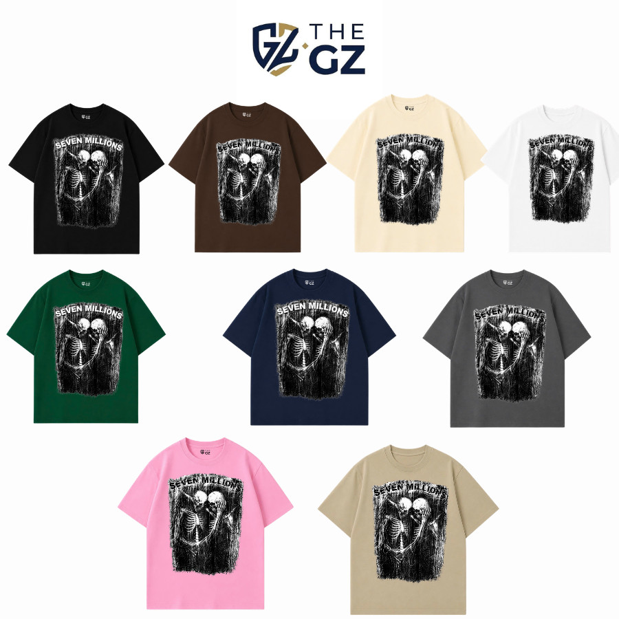 Áo Thun Oversize Unisex THE.GZ Nam Nữ Seven Millions- Cotton 250G, Áo Thun Phông Rộng Tay Lỡ, Vải Th