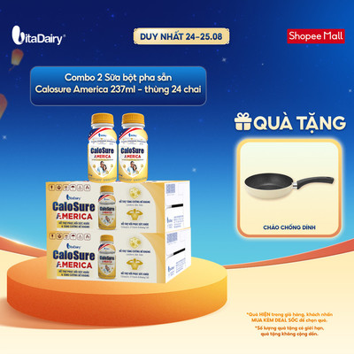 [COMBO 2 THÙNG 24 CHAI] Sữa bột pha sẵn Calosure America 237ml – Tiện lợi, bổ sung năng lượng