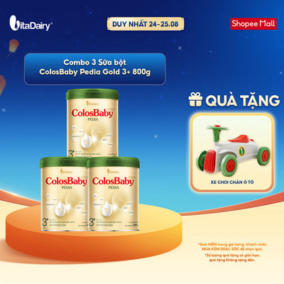 [COMBO 3 LON] Sữa bột ColosBaby Pedia Gold 3+ - Lon 800g