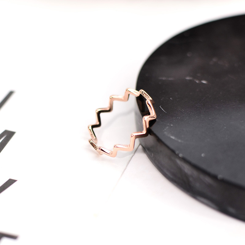 Hàn Quốc Sóng ECG Khớp Nhẫn Nữ Chỉ Số Nhẫn Nhẫn Độc Đáo Hợp Thời Trang Nhật Bản Hàn Quốc Phụ Kiện Đơ
