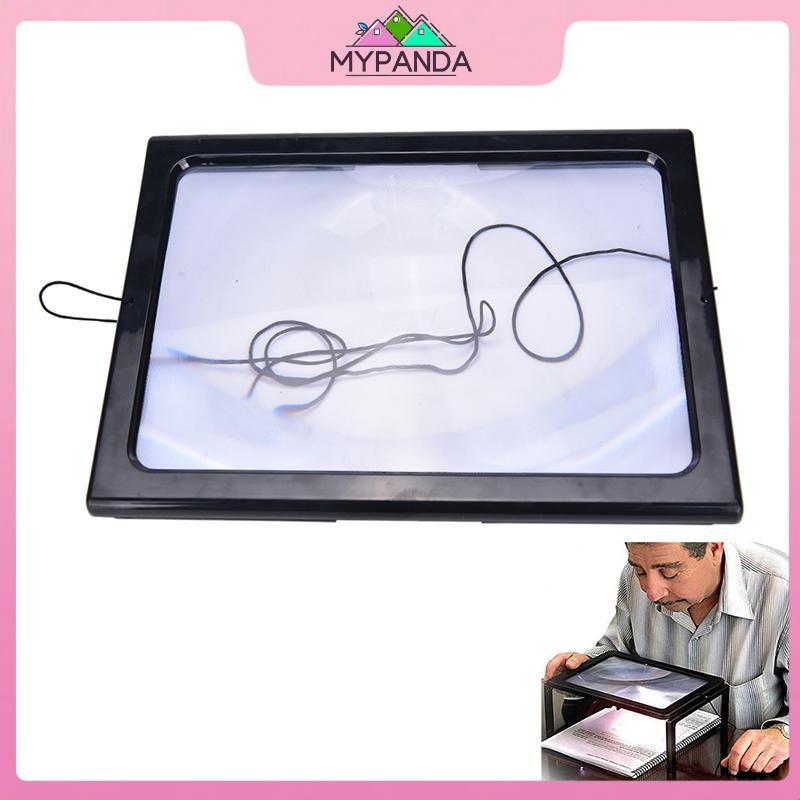 MYPANDA Large A4 Page Hands Free 3x Kính lúp có đèn LED đọc sách,.