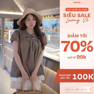 Áo Bầu RINA SHIRT - Chất Vải Thô Kẻ Ít Nhăn, Cổ Sen Tay Bồng Chun Gấu Thoải Mái - L'amme