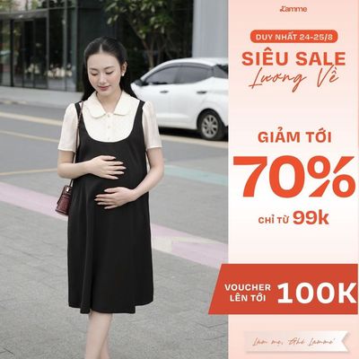 Đầm Bầu SORA DRESS L'amme Đầm Bầu Công Sở Chất Chéo Ý Rủ Đẹp Ít Nhăn, Dáng Suông Che Dáng Tốt