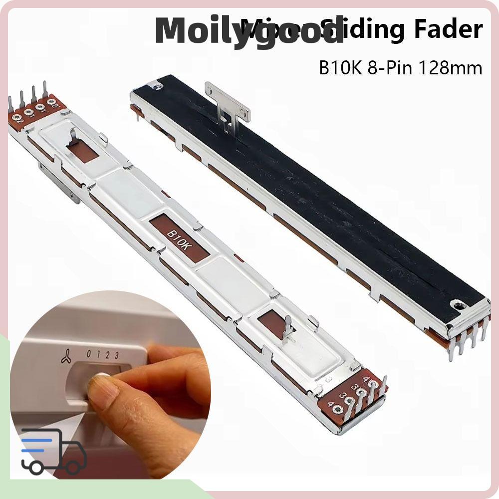 MOILYMY 1 Cái Fader trượt, Fader trộn 128mm trượt thẳng, 8 chân T-Handle B10K nhựa Chiết áp thay thế