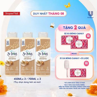 Combo 3 sữa tắm ST.IVES (Tùy chọn 450ml/chai hoặc 700ml/chai)