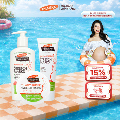 [Chính hãng] COMBO Ngăn ngừa và làm giảm rạn da Palmer's (Lotion, Kem, Bơ Đậm Đặc)
