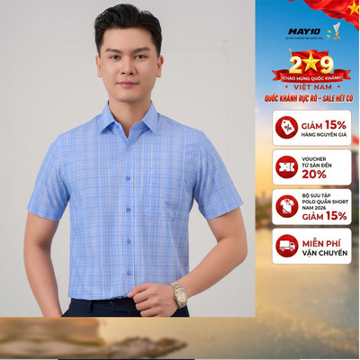 Áo Sơ mi nam cộc tay May10 form RegularFit mã 010125031 AK527