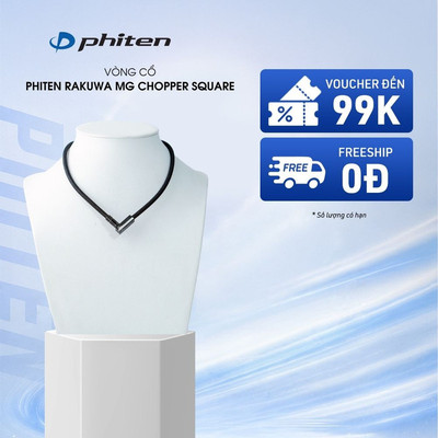 Vòng Cổ Phiten Rakuwa Necklace MG Chopper Square Hỗ Trợ Cân Bằng Cơ Thể Chăm Sóc Sức Khỏe Phong Cách Thời Trang