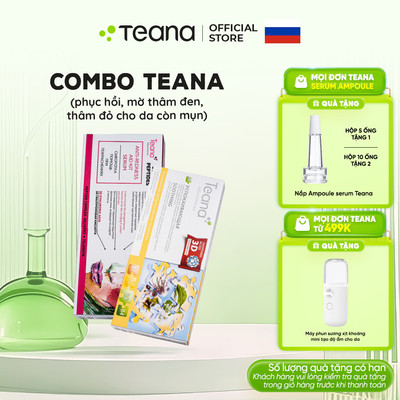 Combo Teana phục hồi, mờ thâm đen, thâm đỏ cho da còn mụn (anti + b3)