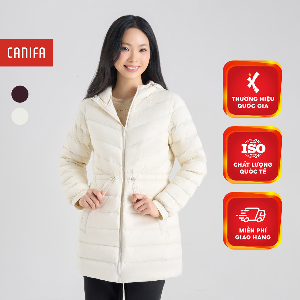 Áo khoác lông vũ nữ dáng dài siêu nhẹ siêu ấm CANIFA 6OT24W010