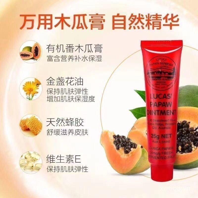 Kem dưỡng ẩm đa năng Lucas Úc nhập khẩu chính hãng 25g, son dưỡng môi & mặt nạ dưỡng môi