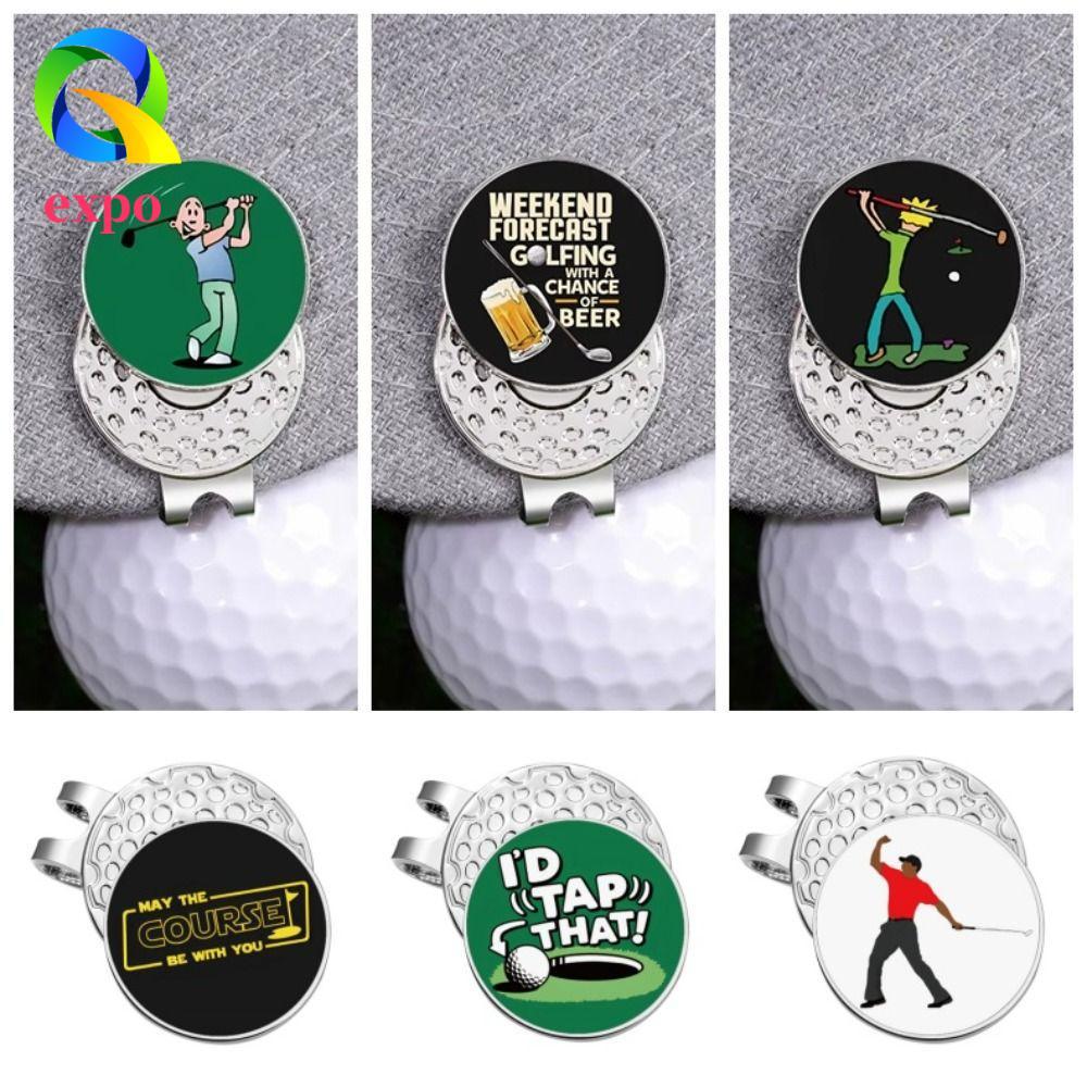 EXPO LIMIT Golf Ball Marker, Kẹp Mũ Golf Trang Trí Hợp Thời Trang, Sáng Tạo Hoạt Hình Vị Trí Đánh Dấ
