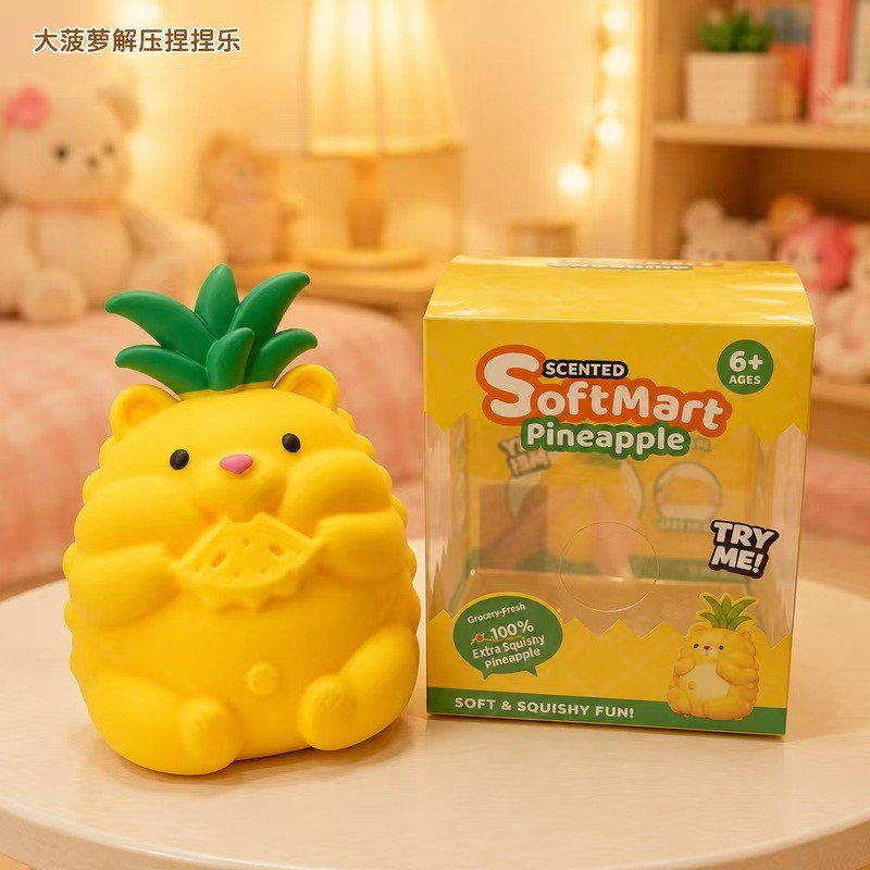 Bán Chạy TPR Bột 20CM Dứa Gấu Pinch Happy Rebound Trang Trí Máy Tính Để Bàn Người Lớn Giải Nén Đồ Ch