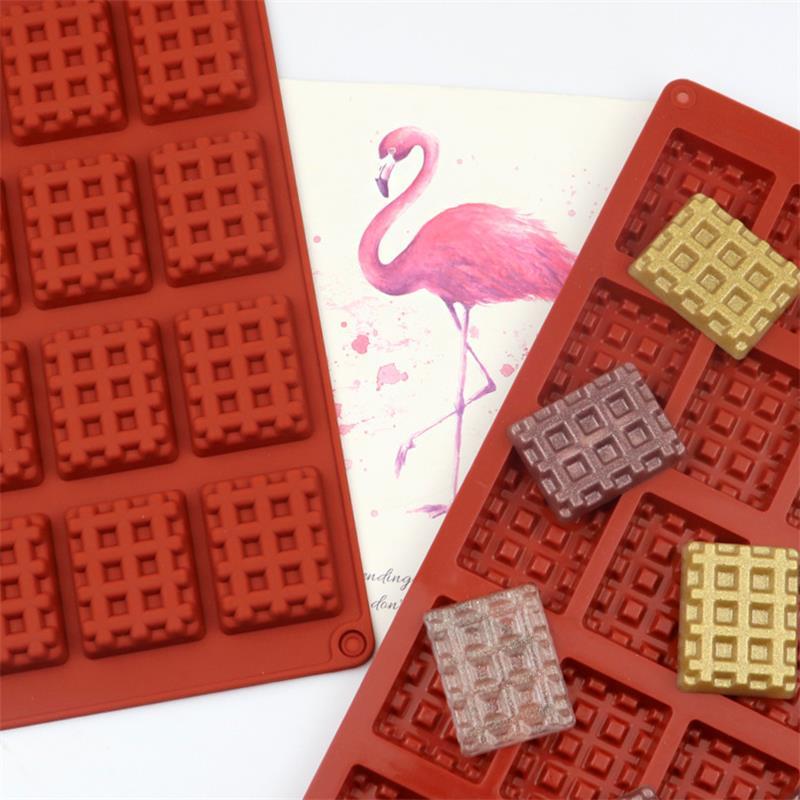 20 Khay Đá Silicon Hình Chữ Nhật Liên Tục Bánh Waffle Bánh Quy Khuôn Bánh Waffle Khuôn Nướng Bánh Ch