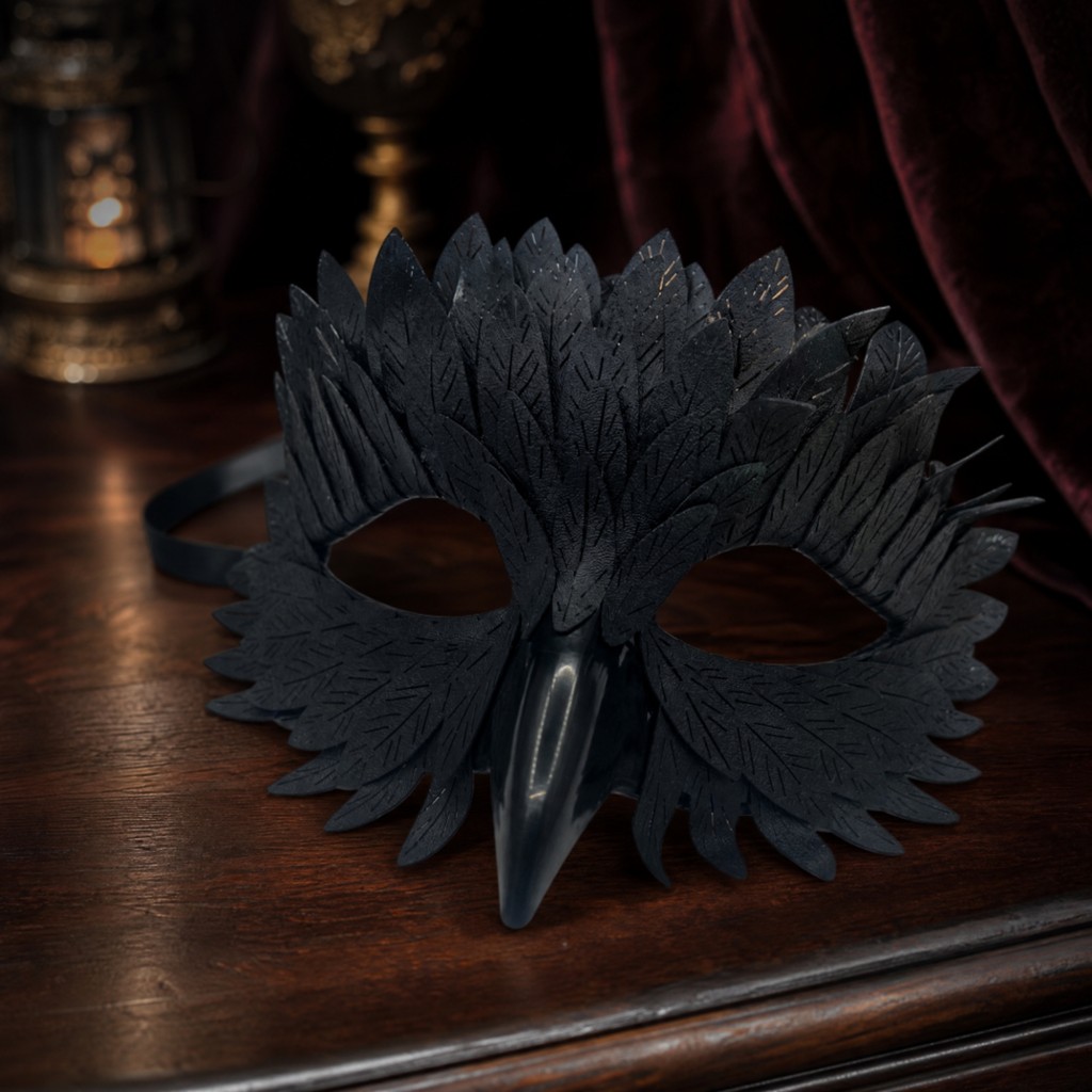 Mặt nạ nửa mặt có mỏ Mặt nạ Raven Halloween Mở mắt Theatrical cho hóa trang, Cosplay