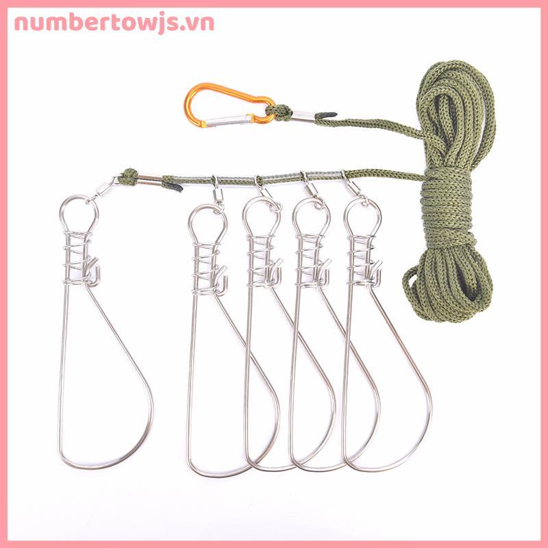 NUM Fishing Lo Bule Fishing Snaps Chain Stringer With Float Live Fish Lo Belt VN