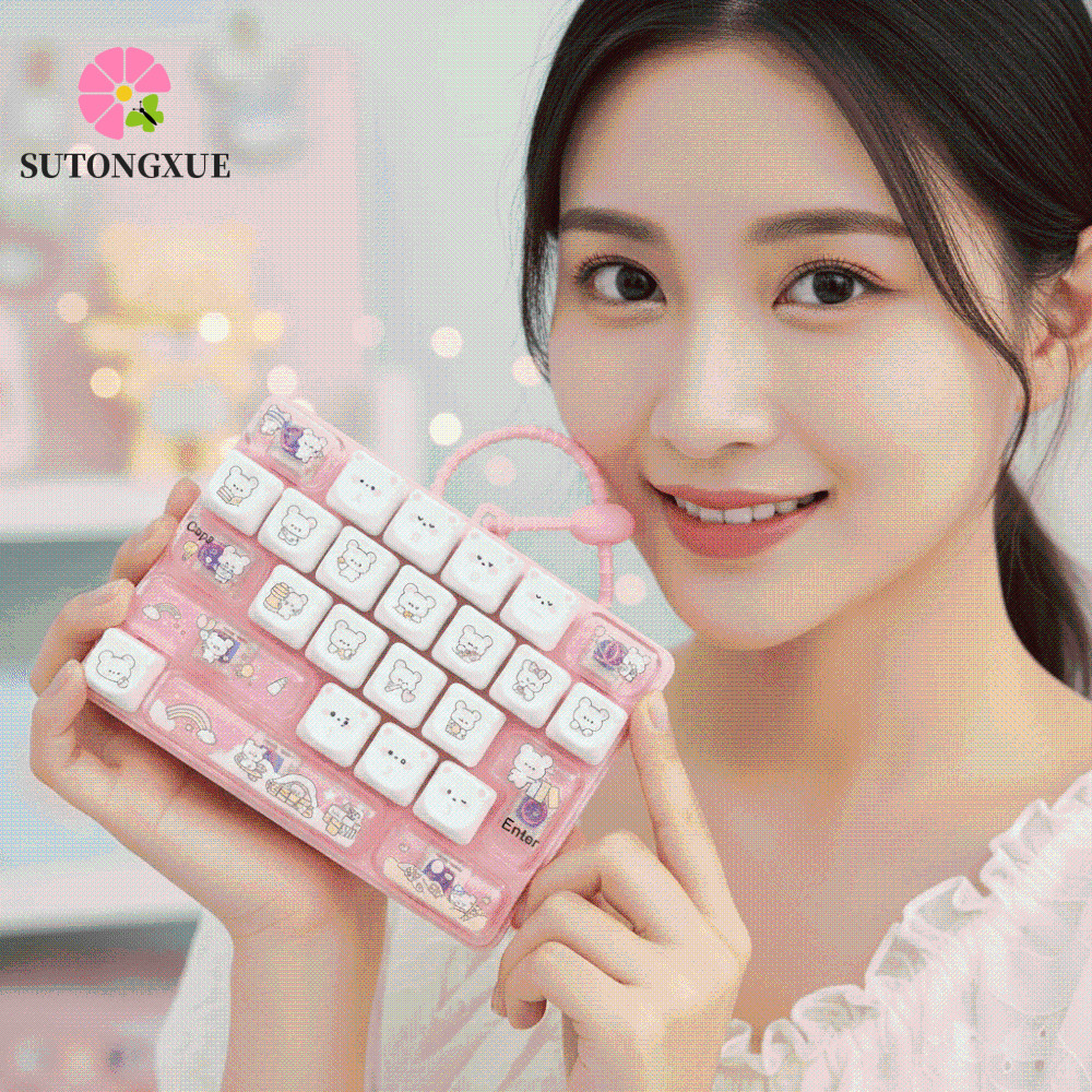 SUTONGXUE Bàn Phím Fidget Toy, 26 Phím Cơ Bàn Phím Cơ Mini Cầu Vồng, Kích Thước Nhỏ Gọn Mịn Clicky H