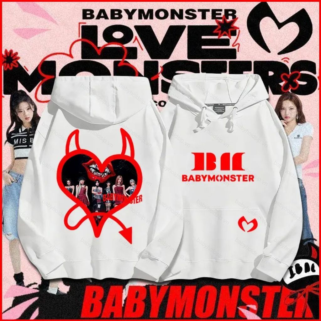 BS1 BABYMONSTER RORA ASA RUKA AHYEON Áo Hoodie KPOP Áo Unisex Dài Tay Top SB1