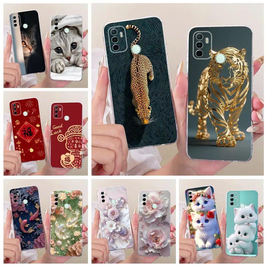 Dành Cho Oppo A53 A53s Ốp Lưng Da Báo Hổ Sơn Vỏ Silicon Mềm Ốp Lưng Điện Thoại Oppo A53s A 53 s Oppo