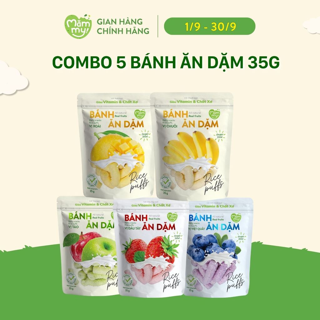 Bánh ăn dặm vị trái cây Mămmy, rau củ Biobaby giàu vitamin và chất xơ cho bé…