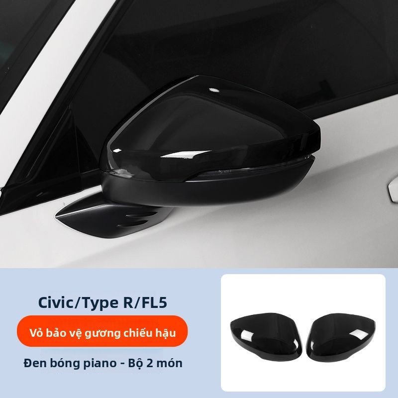 Ốp gương chiếu hậu Honda Civic gen 11 FL5 kiểu đen bảo vệ gương
