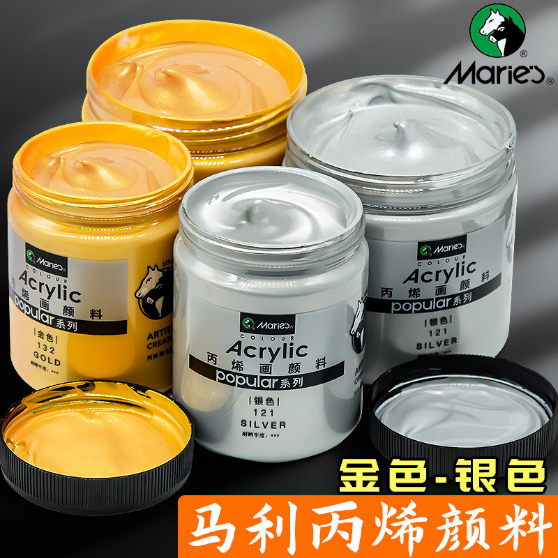 Sơn Acrylic Vàng Marley 500ml Sơn Acrylic Bạc 300ml Màu Kim Loại Acrylic Phật Vàng nhạt 1.000ml