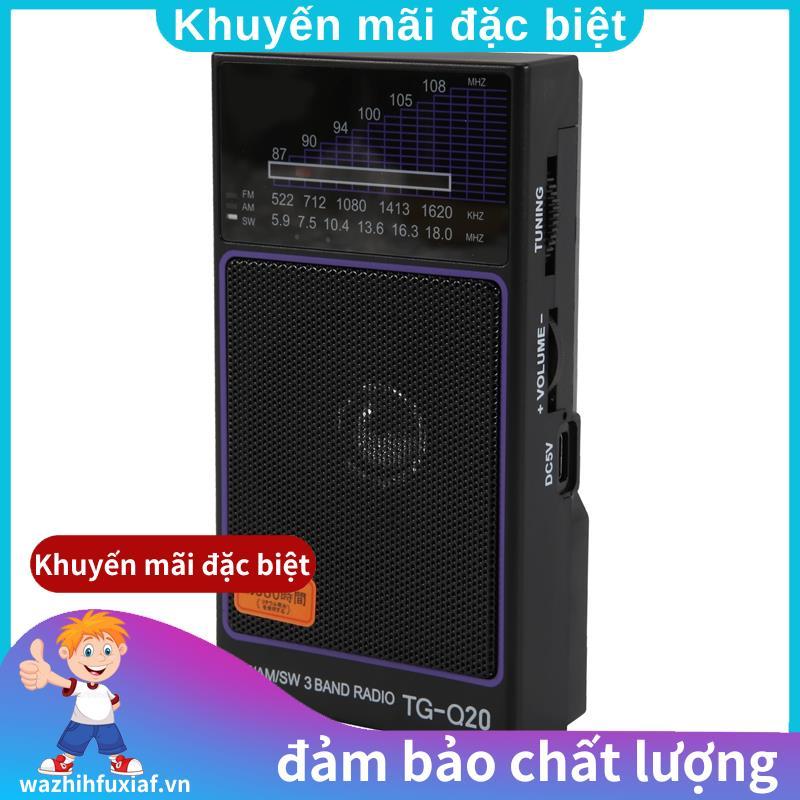 Pocket Full Band Radio Di động FM AM SW Radio Thu Loa có thể sạc lại với giắc cắm tai nghe 3,5MM. wa