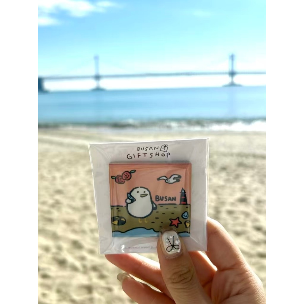 Xiaohongshu Cùng Phong Cách Hàn Quốc Busan Văn Hóa Sáng Tạo orangebada Busan Tủ Lạnh Dán Du Lịch Đồn