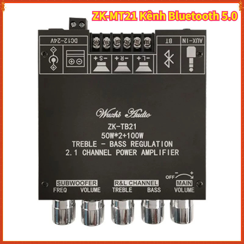 【Bán chạy】Bảng Mạch Khuếch Đại Âm Thanh Subwoofer Bluetooth 5.0 Kênh 2.1 ZK-TB21 ZK-MT21