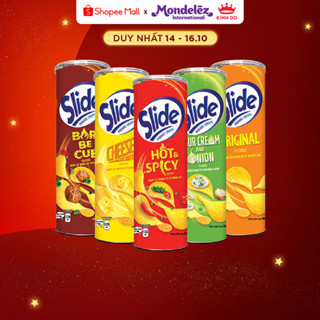 Bánh Lát Snack Khoai Tây Slide Vị Ngẫu Nhiên, Combo 5 Lon x 90g - LIVE