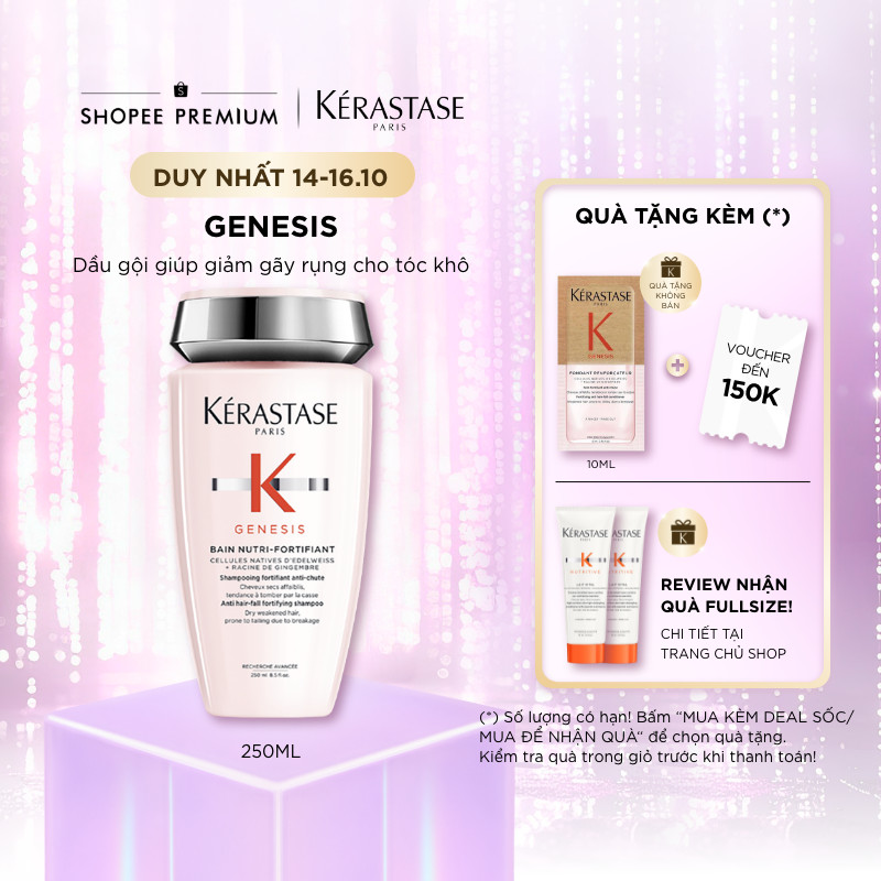 Dầu gội giúp giảm gãy rụng dành cho tóc khô - Kerastase Genesis Bain Nutri-Fortifiant 250ml