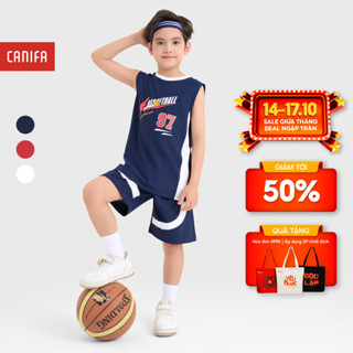 Bộ quần áo active bé trai CANIFA áo ba lỗ quần short họa tiết thể thao 2ST25S006