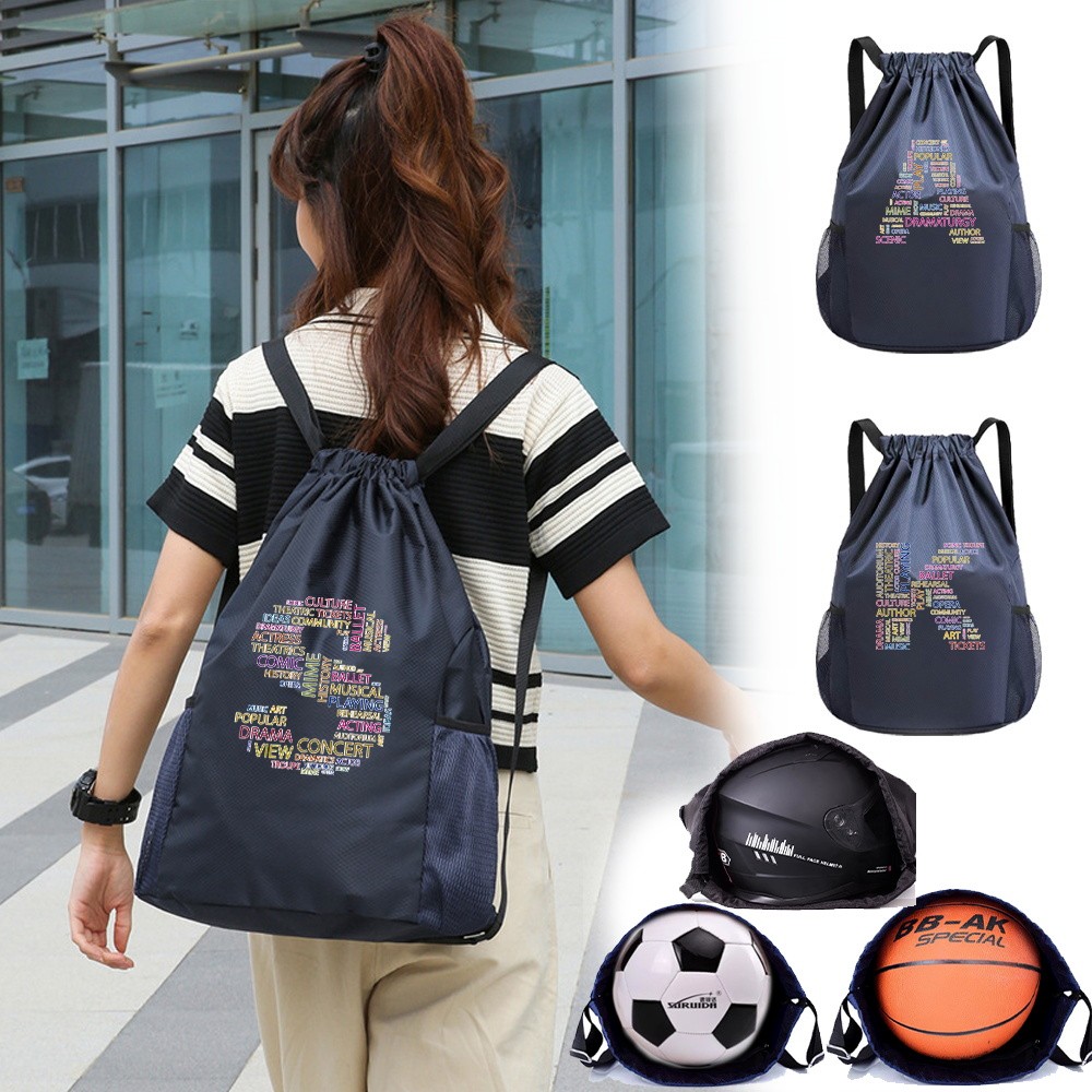 Portable Lightweight Backpack Football & Basketball storage bag Outdoor Waterproof POUCH Text Series