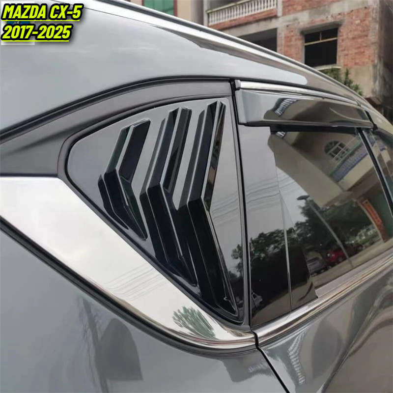 Mazda CX-5 CX5 2017 - 2025 Xe Phía Sau Cửa Sổ Cửa Sổ Louvers Spoiler Bảng Viền Nhựa Đen / Sợi Carbon