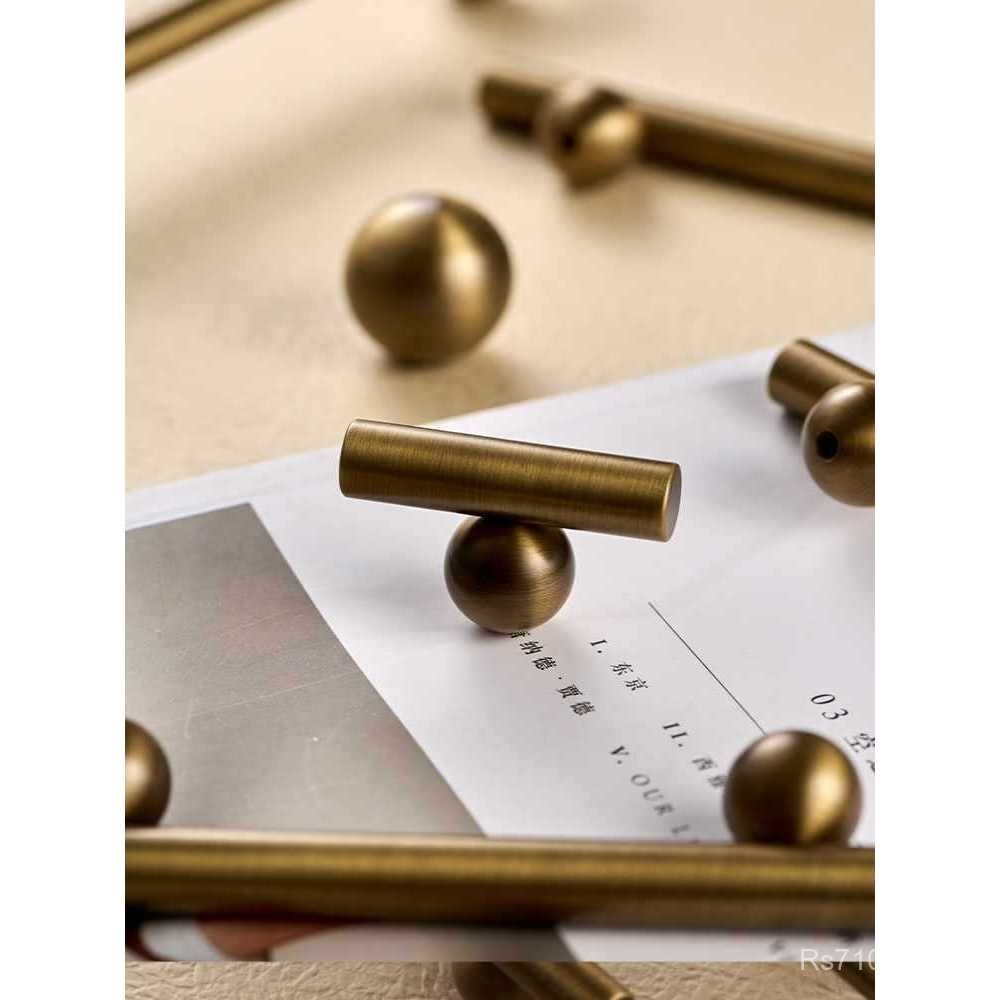 Đau Khổ Đồng Tủ Quần Áo Bắc Âu Tối Giản Retro Đồng Thau A6L Ngăn Kéo Nhỏ Tay Cầm Tủ Đồng Nguyên Chất