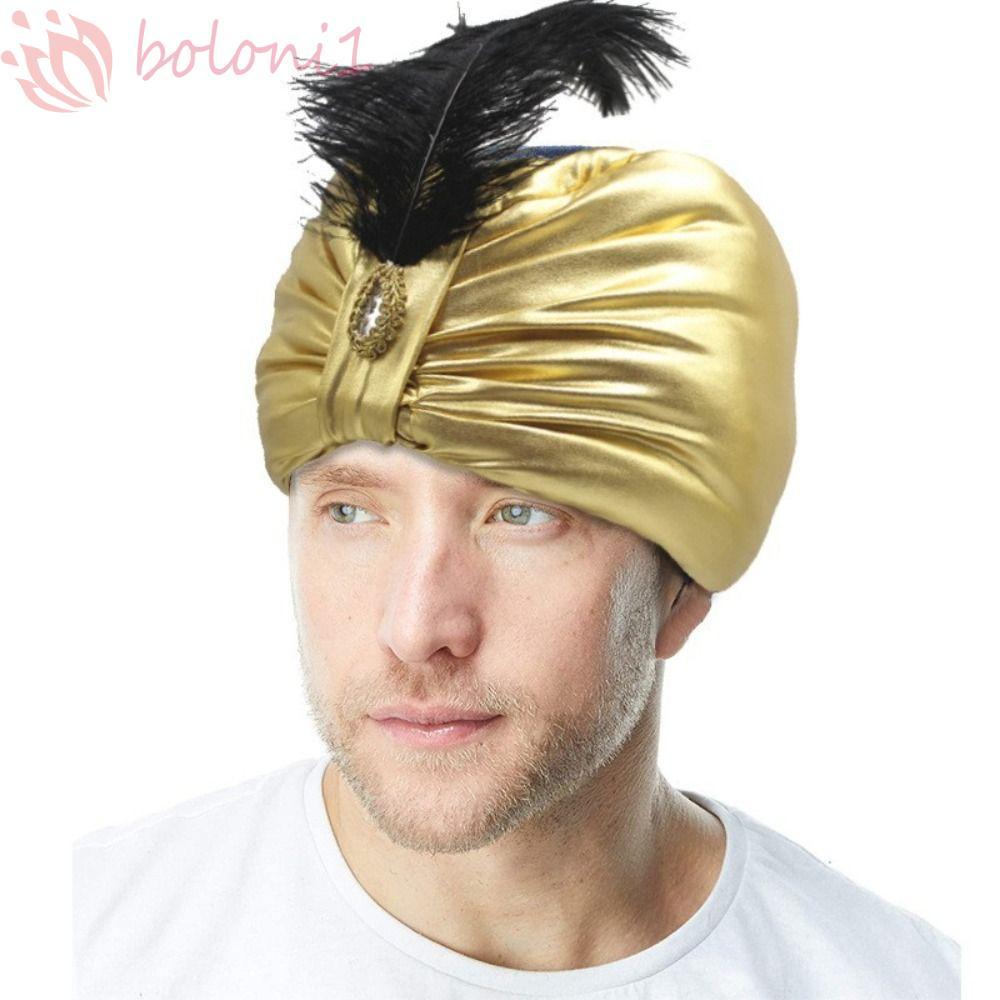 Xếp Ly Turban, Trang Điểm Mũ Ả Rập Ấn Độ Xếp Ly Mũ, Mới Lạ Vàng Cosplay Đầu Quấn Sultan Trang Phục M