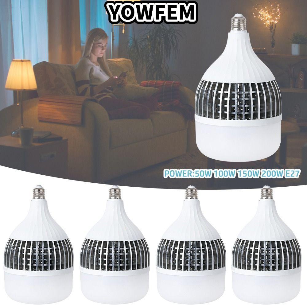 Bóng đèn LED YOWFEM E27, Đèn siêu sáng công suất 100W cỡ lớn, Đèn LED điện áp siêu sáng di động E27 
