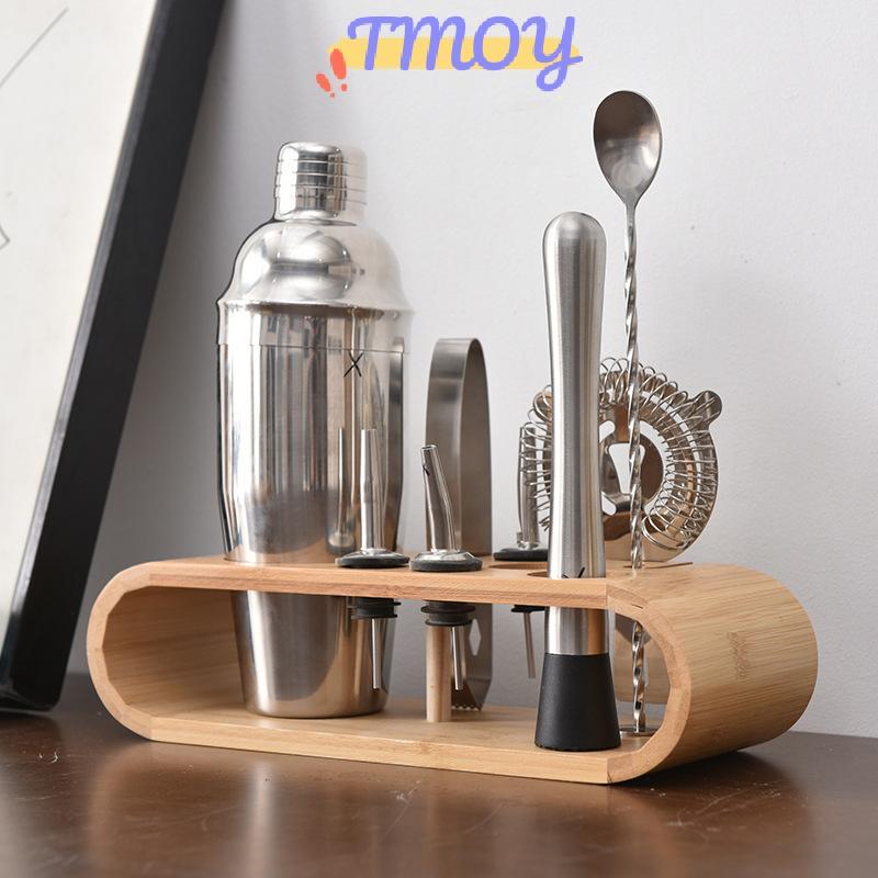 TMOY 10 Chiếc Cotail Shaker Set Thép Không Gỉ Bartender Kit Cotail Mixer Rượu Martini Shaker Đảng Th