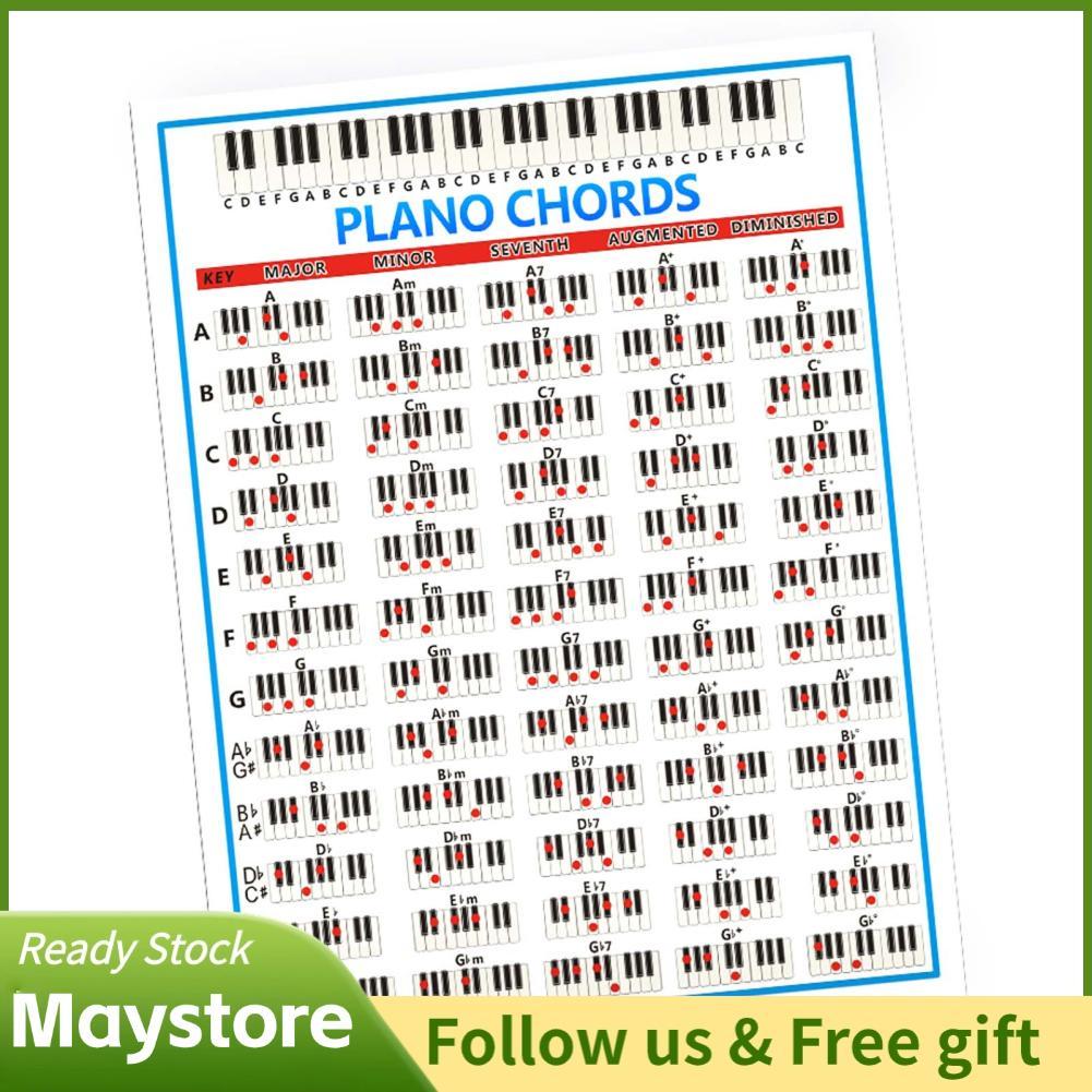 Maystoree Keenso Piano Chords Poster Thực hành Âm nhạc Lớp học 88 phím Sơ đồ hợp âm âm lượng lớn dàn