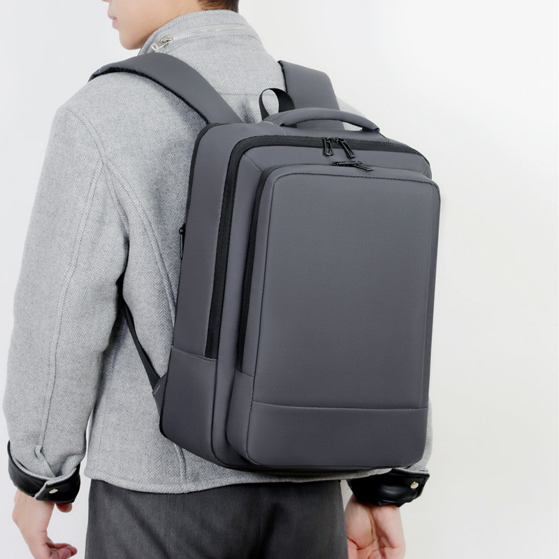 Men's Laptop Bag with Expandable Backpack, Fashionable Business Backpack USB Portable Commuting Lapt