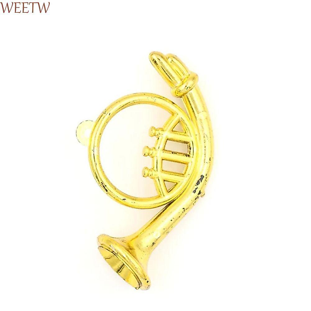 WEETW Nhựa Vàng Nhạc Cụ, Nhựa Di Động Mini Vàng Trumpet Saxophone Vàng, Saxophone Vàng Mô Hình Thu N