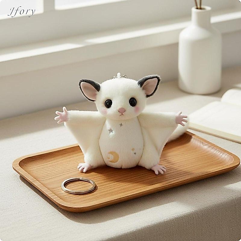Jfory Sugar Glider Móc Khóa Đường Dễ Thương Glider Nhồi Bông Mềm Màu Xám Tai S Bay