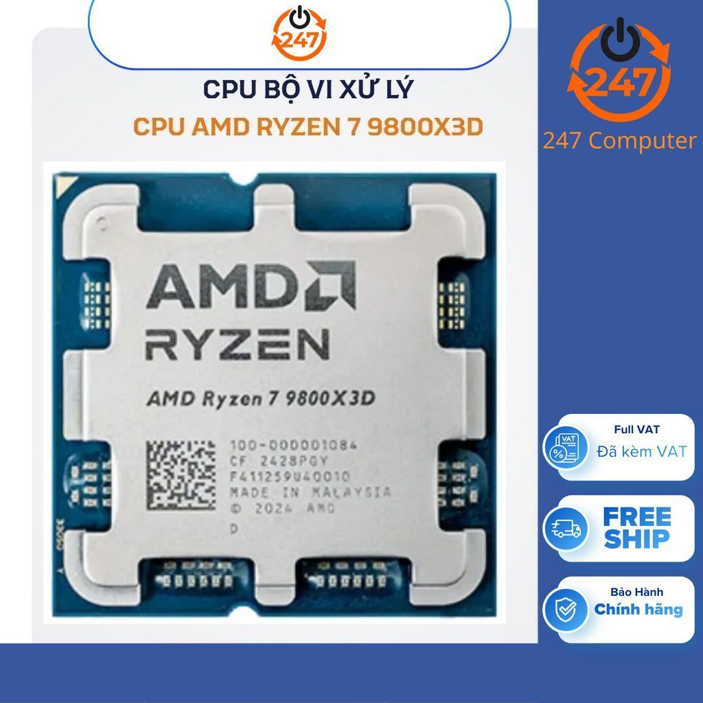 (FULL VAT) Chip vi xử lý AMD RYZEN 7 9800X3D Tray new