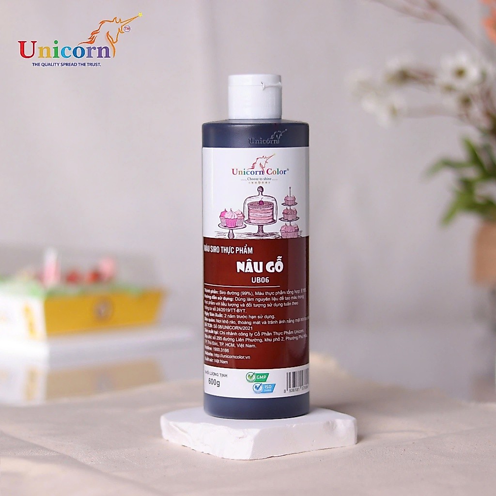 [Chai 600g] Màu Siro Thực Phẩm Unicorn - Nâu Gỗ