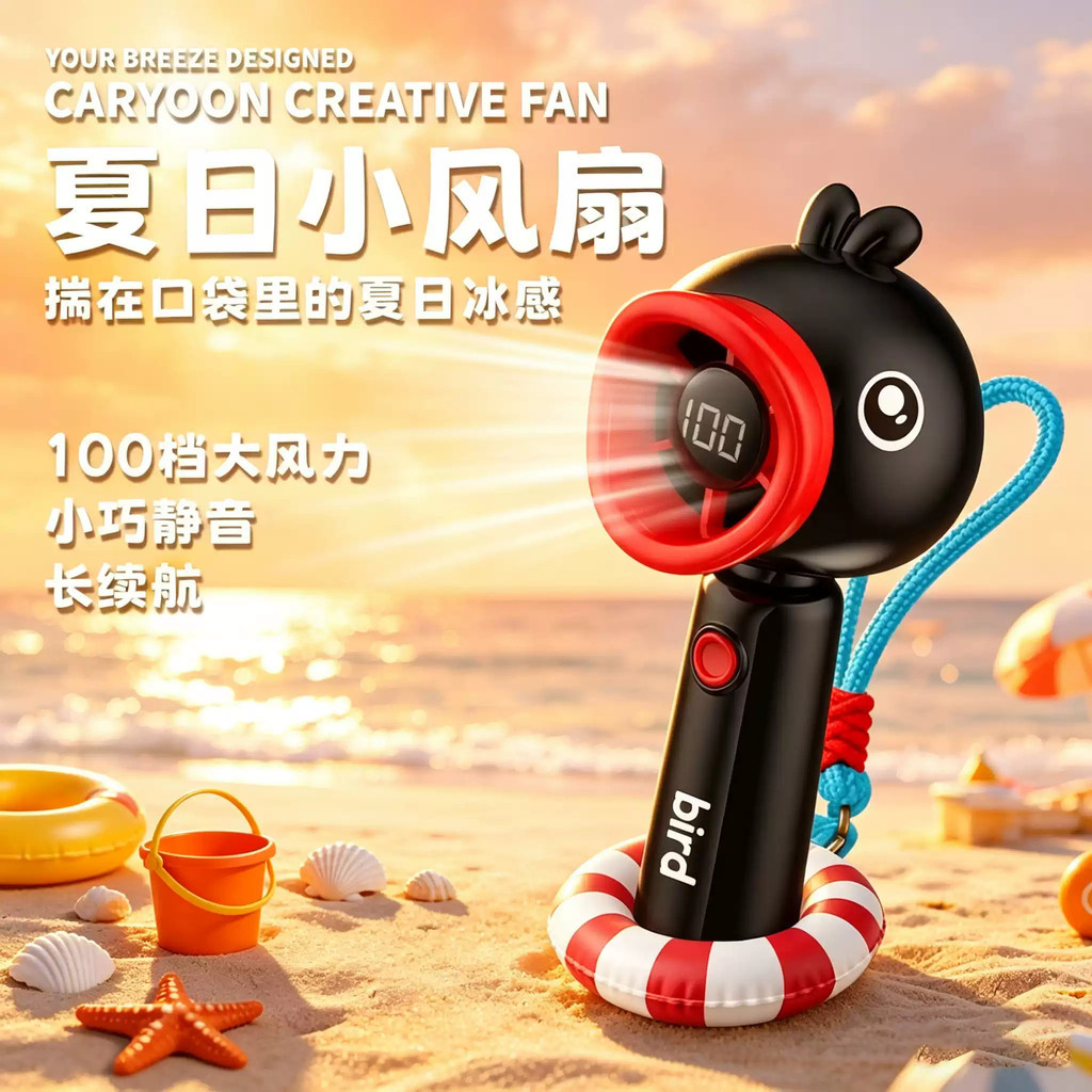 Chim cánh cụt Mùa hè Quạt nhỏ Sáng tạo pingu Quạt học sinh Quạt di động Quà tặng mùa hè
