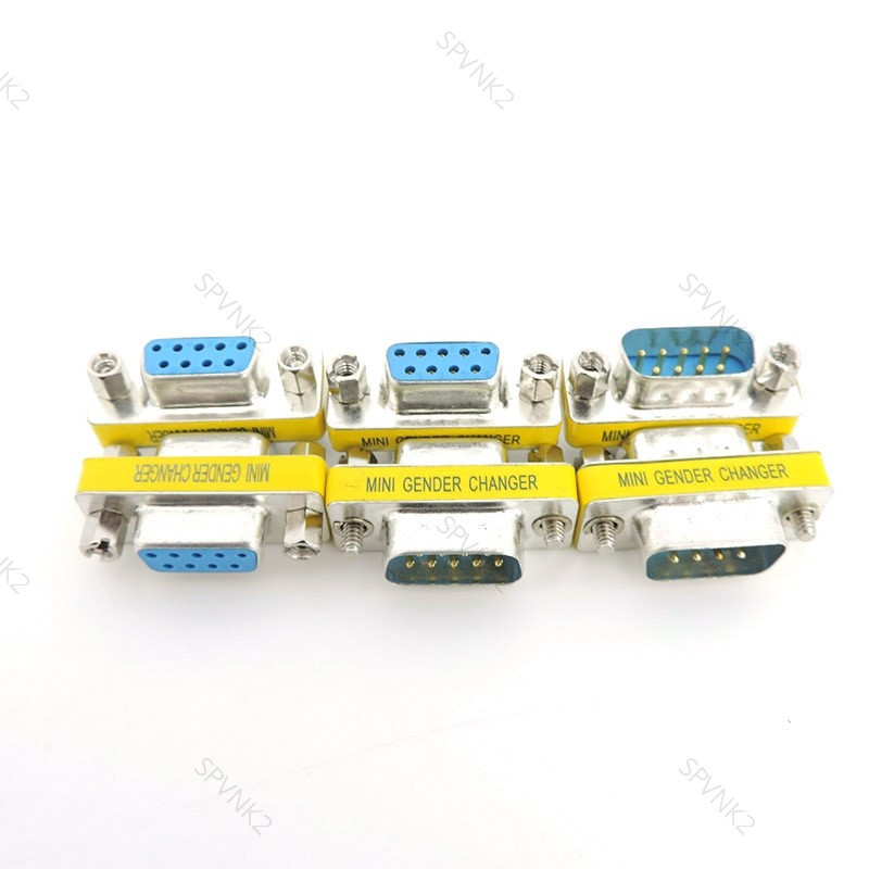 DB9 Mini 9Pin Nam Nữ Chuyển Đổi Giới Tính Adapter RS232 Serial plug Com Connector VNK2