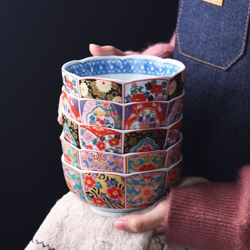 Retro Nhật Bản Bát Cơm Hộ Gia Đình Gốm Mì Canh Bát Gốm Mì Bát Cổ Bát Ăn Hộ Gia Đình Cổ Phong Cách Nh