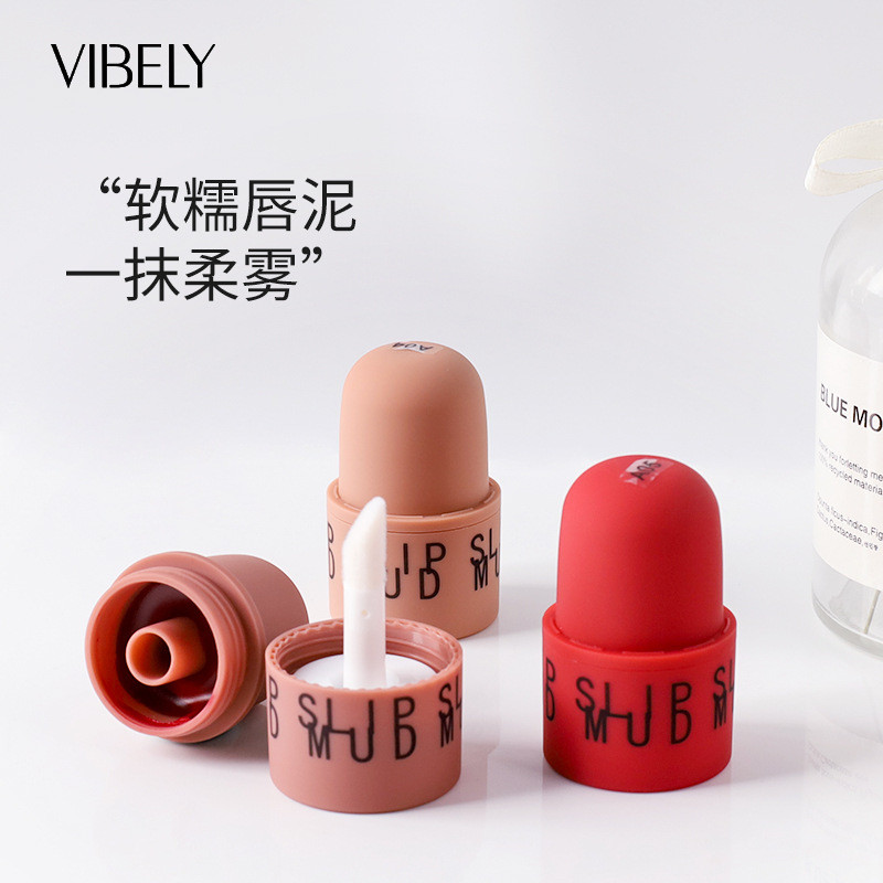 VIBELY Matte Seal Lip Clay Matte Velvet Easy-to-Color Lip Glaze Lip Cheek Dual-use Blush Clay Lipsti