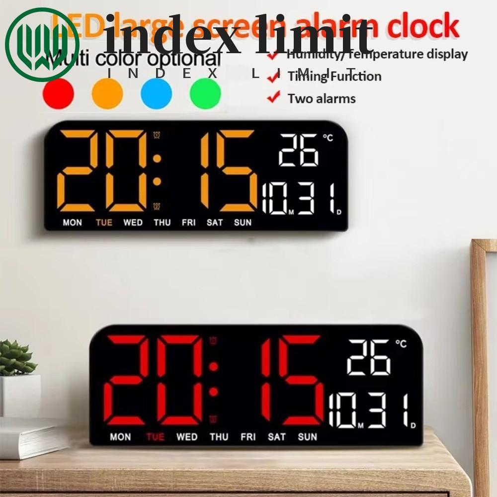 Đồng hồ treo tường kỹ thuật số LED GIỚI HẠN INDEX, Điều chỉnh độ sáng Đồng hồ kỹ thuật số lớn định d